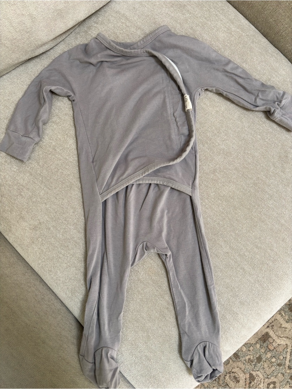 Bonsie baby 3-6 month footie outfit in gray